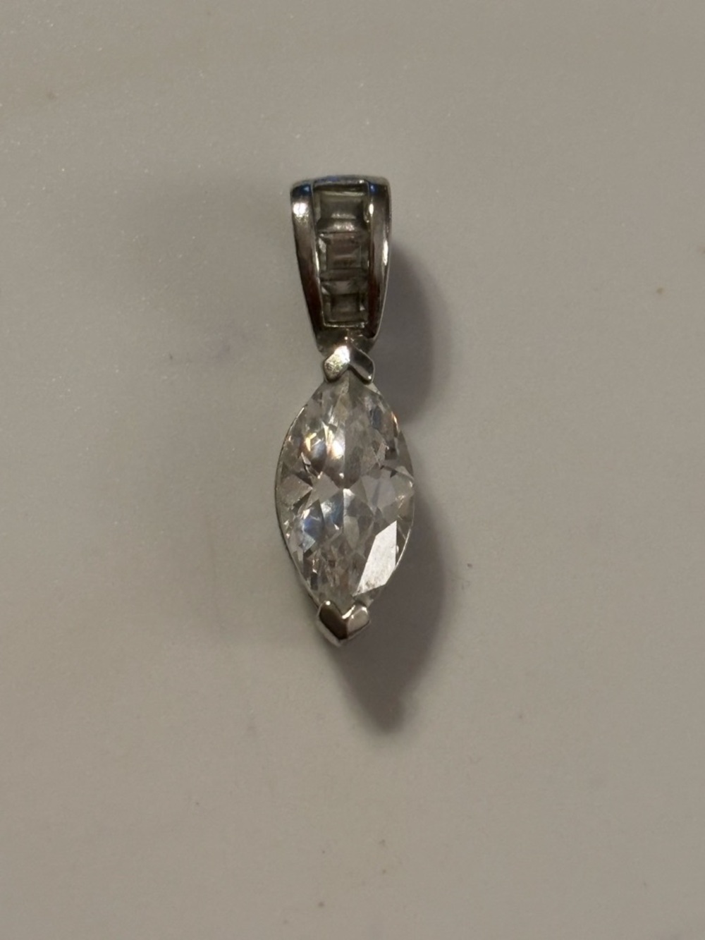 Sterling Silver Marquise Cubic Zirconia Pendant